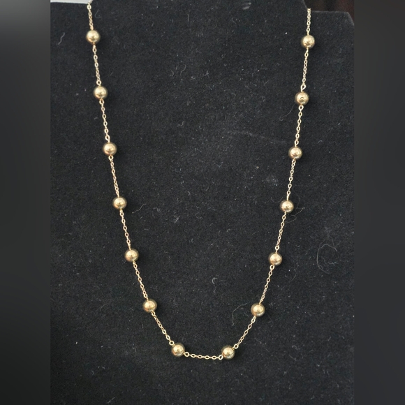 14k Yellow Gold Peter Brams Floating Bead Necklace - Designer Vintage